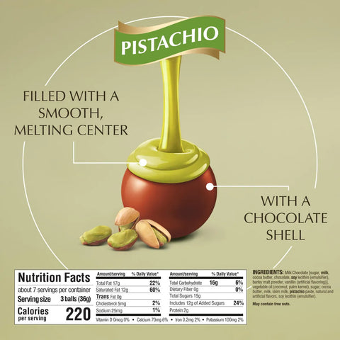 Pistachio Milk Chocolate LINDOR Truffles 20-pc Bag (8.5 oz)