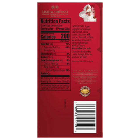 LINDOR Milk Chocolate Truffle Bar (3.5 oz)