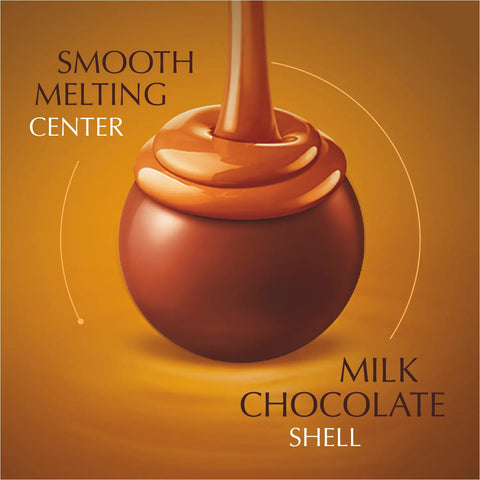 Caramel Milk Chocolate LINDOR Truffles 800-pc Case (353 oz)