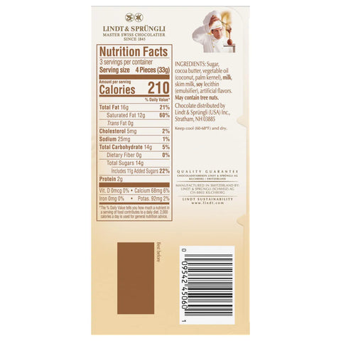 LINDOR White Chocolate Truffle Bar (3.5 oz)