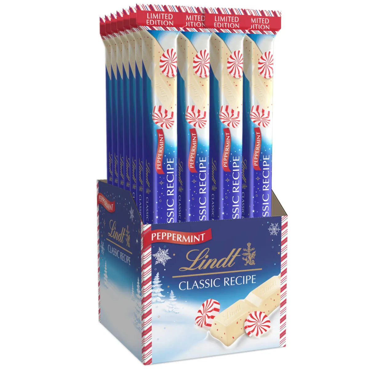 Lindt CLASSIC RECIPE Holiday White Peppermint Stick (24-pc Case, 1.2 oz each)