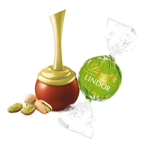 Pistachio Milk Chocolate LINDOR Truffles 800-pc Case (353 oz)
